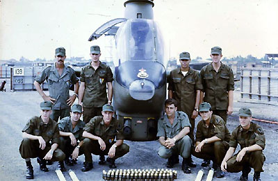 Back row L to R Cpt Jim Dobbs, Cpt Bob Codney, Cw2 R Smith, CW2 Malcheski. Front row L to R WO Carr, Cpt Jim Mason, WO Jim Deaton, CW2 Dave Higgins, Cpt Dave Seeman, CW2 Les Cutler